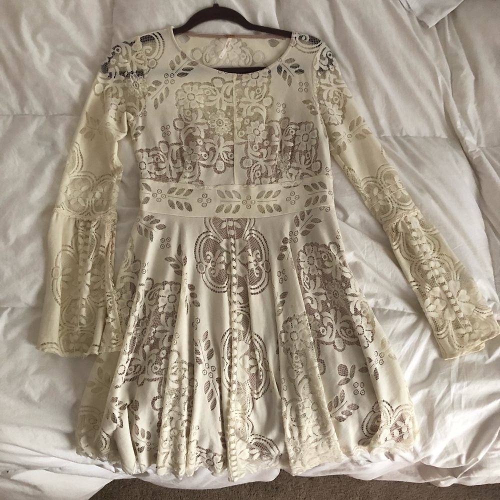 White free people lace dress